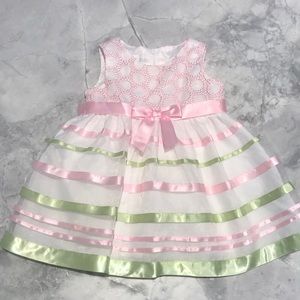 Bonnie baby dress pink/green 3-6m